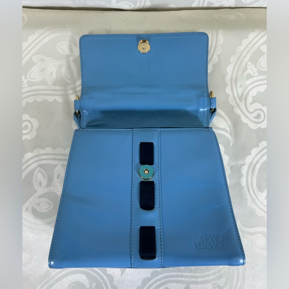Collector’s Edition – Gianni Versace Powder Blue Top Handle Bag w/COA - Picture 10 of 16
